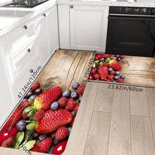 1pc Creative Multi-Color Fruit Printed Mat, Soft, Non-Slip And Dirt-Resistant Home Decor Mat, Suitable For Daily Use In Kitchen And Bathroom - Multicolor - View 19