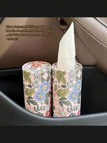 High Quality Car Tissues/Household Tissues, Car Tissue Storage Tube, Cylindrical Shape, Exquisite Floral Pattern Design! Inhaling Towels Is Essential For Both Family And Travel! Creative Car Tissue Supplier, 50 Sheets Per Pack, Suitable For Outdoor Picnics, Home Bedrooms, Bathrooms, Offices, Restaurants, Cleaning Agents, Party Accessories. Halloween/Christmas Tissues