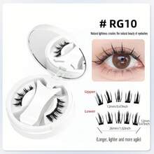 C&Litangel - Magnetic False Eyelashes, Easy To Put On In 3 Seconds, Natural And Light False Eyelashes 3D Magnetic False Eyelashes Set, Reusable, No Glue Required, Waterproof And Natural Effect, Double-Layer Design, Easy To Wear Eye Makeup, 4/8 Pieces Optional, First Choice For Beginners, Suitable For Easter, Travel Parties And Festivals - màu đen - Xem 8