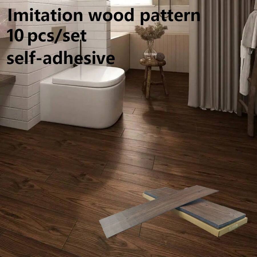 Self-Adhesive Floor Tiles, Easy Installation, Waterproof & Scratch Resistant, Suitable For Bedrooms, Kitchens – 10pcs, 15.7 X 5.9 Inches