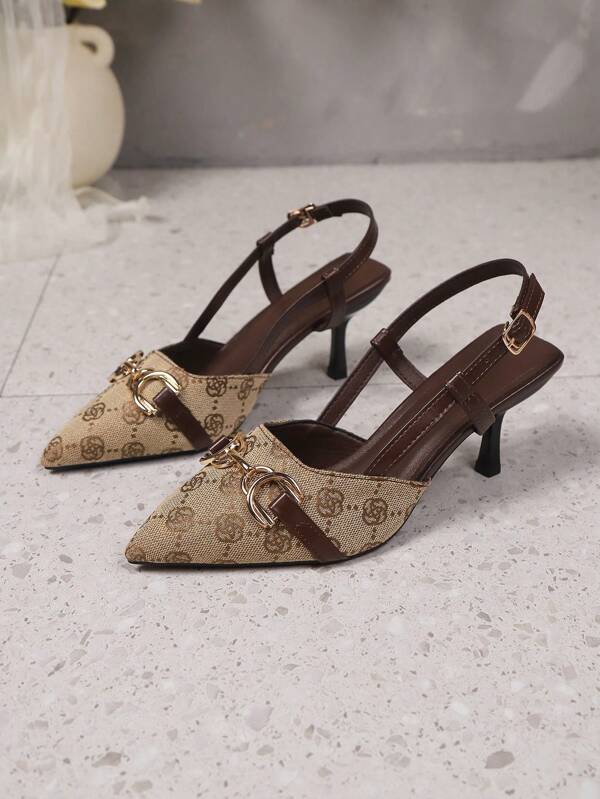 Vintage Pointed Toe High Heel Sandals For Teenagers