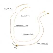 2入組/套新款時尚不鏽鋼字母項鍊和珠鏈套裝，適用於女士