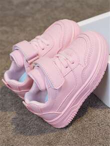 1 pereche de pantofi sport pentru copii, la modă, confortabili, cu fund moale, respirabili, casual, versatil, din PU, design pentru băieți și fete, antiderapanți, impermeabili, Preppy, cu fund plat, potriviți pentru toate anotimpurile