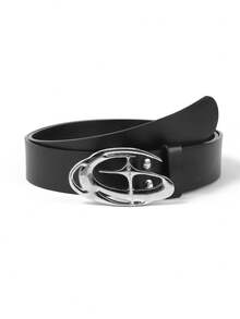 1pc Men's Cross Star Buckle Belt, Fashion Versatile For Youth, Students, Casual Minimalist Style Fall, Autumn, Halloween Autumn-Winter Accessories,Suitable For Teens, Youth,Men,Casual, Outdoor, Athletic, Vacation, Graduation Gifts, Birthday, Daily Wear - A - View 6