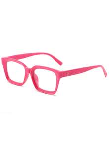 1/3/4 Pairs Unisex Square Large Frame Design Fashionable Clear Lens Glasses, Suitable For Computer, Gaming, TV, Smartphone, Lens Protects Eyes, Accessories For Women