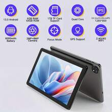 Tablet 10 Inch Android Tablets, Android 13 Tablet, 6(2+4)GB RAM Quad Core Processor 32GB Storage Tablet Computer, GPS, FM, GMS Certification, IPS HD Screen, 6000mAh Long Battery Life - Màu xanh lam - Xem 4