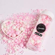 130克/4.59盎司混合装珍珠糖粒，适用于蛋糕装饰，糖果珍珠，适合婚礼派对装饰，圆形白色、亮金色、银色珍珠糖粒，可用于冰淇淋、纸杯蛋糕、烘焙、奶油、生日派对等。 - 彩色 - 查看 16