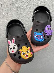 Babuche Infantil Bolofofos Meninas Confortável Prático Delicado Com Glitter - Preto - Visão 3