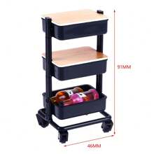 1pc Dollhouse Moving Push Cart Storage Rack Furniture Accessories For 6-Inch BJD Dolls Play Scene (Requires Assembly)