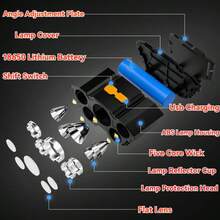 Buy 1 Get 1 Free Multifunctional 5LED Headlamps, USB Rechargeable Headlamps (With Cable), 4 Adjustable Modes, Suitable For Outdoor Camping, Night Fishing, Hiking, Hunting, And Home Emergency Lighting - 2Pcs - View 7