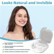 This Is A White Soft Natural Tooth Veneer Set With Tools And Storage Box For Both Men And Women