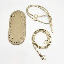 3Pcs DIY Purse Making Kit With Chain PU Leather Bucket Bag Base & Shoulder Strap Crochet Handbag Accessories