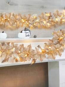 40 LED - Decoración de otoño Guirnalda de otoño con luces Decoraciones de otoño para el hogar, Guirnalda de hojas de arce iluminada Total 20 pies 40 LED con pilas Decoración de cosecha de otoño Halloween Acción de Gracias Interior Exterior, Guirnalda de hojas de arce caducas con luces Luces de cadena de hojas de arce DIY Fiesta Hogar Decoración de Halloween Navidad Interior Exterior Decoración de cosecha de otoño, Decoración de otoño, Decoración de Halloween (Blanco)