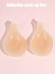 可重复使用硅胶隐形乳贴，带纽扣勺，颈挂式，提胸，防下垂，防水粘合胸罩，提胸器，适用于胸罩、无肩带连衣裙、防滑、小胸围增强器、泳装、比基尼 - 彩色 - 查看 7