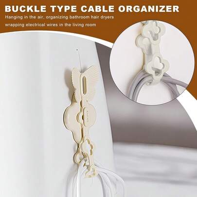 Ultimate Solution For Tidy Spaces! Cable Management Clips, Kitchen Storage Cable Winder, 1.85x8.27in No Punching Wire Organizer - Buckle Design Perfect For Under Desk & Kitchen Cord Organization!