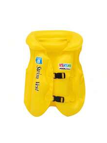 1 件充气 ABC 游泳背心，3 种颜色黄橙蓝浮力辅助游泳夹克便携式充气背心适用于游泳浮潜皮划艇桨划船和其他低冲击水上运动充气浮潜背心浮潜夹克