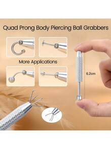 4PCS-10PCS/Set Piercing Taper Ball Grabber Tool For Changing Jewelry - 14G 16G 18G 20G Threadless/Internal Thread/External Thread Piercing Taper Stretching Kit For Ear/Nose/Navel/Nipple/Lip/Eyebrow/Tongue - Multicolor - View 9