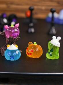 50/30/20/10/5/1 pieza Figura miniatura luminosa de paisaje micro de resina, adorno de jardín de hadas miniatura, decoración de calabaza y fantasma, decoración DIY para el hogar, artesanía de escritorio, escultura