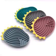 硅胶宠物慢食碗带吸盘，防溢防呛狗碗，舔垫狗食碗 - 彩色 - 查看 7