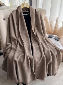 1条复古豹纹提花金线围巾，女士时尚百搭空调房披肩，春秋季外套，防晒装饰披肩，适合日常搭配及户外穿着。 - 彩色 - 查看 10