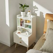 SoBuy FBT100-W Nightstand With 2 Drawers And Open Compartments, Sofa Table, Side Table, Telephone Table, Bedside Table, Night Chest, Dimensions (W X H X D): Approx. 43 X 81 X 36 Cm - White - View 2