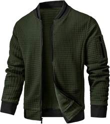 Mens Casual Lightweight CoatChristmas MQ4K - 軍綠色 - 查看 1