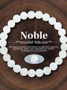 1pc Natural Crystal Beaded Bracelet, Elastic Stretch Bracelet Suitable For Men And Women, Daily Wear - Natural Stone Bracelet - View 22