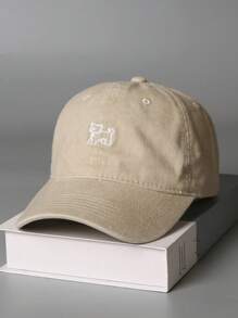 1 件时尚百搭可爱卡通猫刺绣棒球帽，复古水洗牛仔男女通用棒球帽，春季 - A - 查看 13