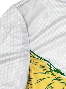 Customized Men's Brazil Style Soccer Jersey, Personalized With Name And Number, Comfortable Round Neck Sports Shirt, Soft Lightweight Football Tee - White - View 7
