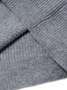 Áo len dệt kim tay dài cổ tròn tối giản Unisex, phù hợp cho mùa thu đông - Xám - Xem 6