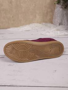 New Casual Sports Shoes, Fashion Versatile Suede-Like Lace-Up Women Sneakers, Student Shoes - Red Violet - View 7