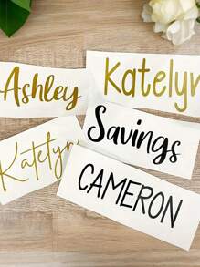 1 Stück personalisierter Namensaufkleber, in Gold Muster | Individuelle Textaufkleber, Wasserflasche Aufkleber, Hochzeitsfeier Dekorative Aufkleber, farbige Aufkleber erhältlich in Schwarz, Pink, Rot, Mehrfarbig, Weiß, Gelb, Gold, Grün und mehr, Heim & Leben, Dekoriere dein Zuhause, Herbstliche Erfrischung, Weihnachtsdekoration