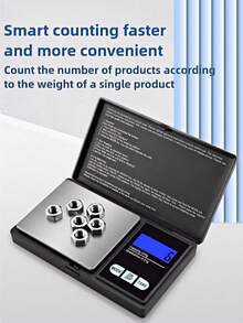 1 pieza Báscula digital de joyería de alta precisión, báscula de bolsillo portátil, báscula de pesaje de 200g/0,01g de precisión, con función de tara y pantalla, adecuada para pruebas de gemas, fabricación de joyas, uso de laboratorio, pesaje preciso, diseño de moda, botones fáciles de usar, requiere 2 baterías AAA (baterías no incluidas) - Multicolor - Ver 10