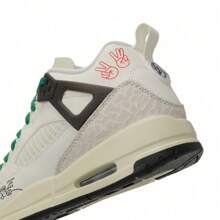 Nike JORDAN SPIZIKE LOW (GS) Girls' High Top Casual Comfort Sneakers For Daily Wear HQ1670-183 - White/Green/Red - View 5
