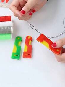 Automatic Needle Threader, Portable Mini Threader, Made Of Durable Plastic, Multiple Colors Available, Suitable For Elderly And Visually Impaired, Ideal For Sewing And Crafting, Sewing Accessory - Multicolor - View 7