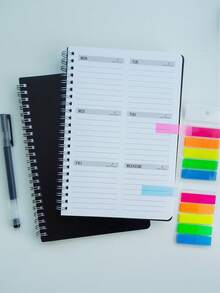 week plan 1pc 52-Week Undated Weekly Planner,+Color-Coded Tab Stickers,A5 Daily Planner Notebook With Weekly Task List,Habit Tracker,Meal Planner & Daily Breakdown,Designed To Balance School, Work & Wellness,Back To School Supplies - Multicolor - View 12