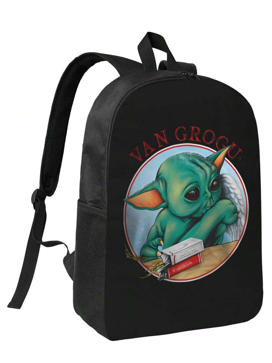 Van Grogu Backpack For School Travel Backpack Men Women School Computer Bookbag Cartoon Anime Manga College Student Daypack Bag - 黑色 - 查看 1
