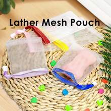 OUTBALL Bar Soap Pouch, Exfoliating Mesh Soap Saver Pouch With Drawstring, 10/20/30/40/50 Counts Foam Net Soap Sack For Shower, Face Cleansing, ,Random Color