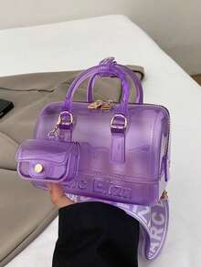 2个/套透明果冻可调节单肩包，适合旅行、上学、工作、办公、斜挎。 - 彩色 - 查看 14