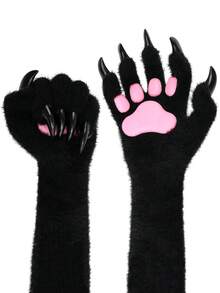 动物爪子服装道具手套猫熊狐狸狼狗爪子垫适用于角色扮演派对、万圣节 - 手套 - 查看 7