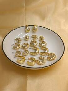 6-18 件创意混合形状耳环套装，适合全年女性