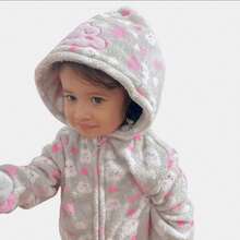 Pijama Fofinho Macacão Nuvem Kigurumi cosplay Menina Original Ideal para Festa Temática, Festa Do Pijama, Viagem, Lazer - Cinza - Visão 8