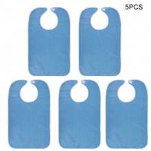 5-Color Adjustable Adult Bibs, Waterproof Cloth Eating Aprons For Elderly, Disabled, Nursing Home Use