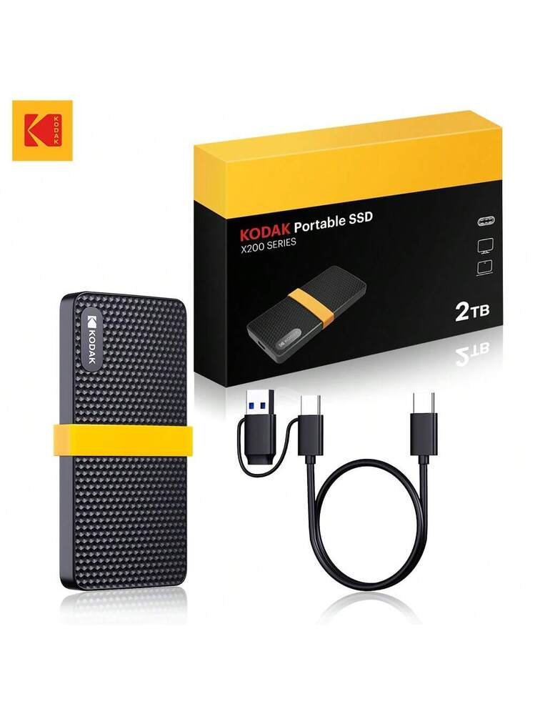 Kodak X200 1TB 2TB External SSD Type-C Hard Drive Flash USB3.2