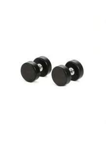 3 Pairs Men's Wooden Imitation Gauge Dumbbell Stud Earrings 6-12mm - Multicolor - View 18