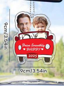 LICVIC Custom Acrylic Car Pendants,Personalized Car Accessories,Customized Car Ornaments,Father's Day Gifts,Customized Picture Gifts For Dad, Birthday Gifts With Photos And Text,Bag Ornaments,Keychain,Living Room,Bedroom Pendant,Customizable Couple Pictures,Family,Friends,Besties,Father,Mother,Unique Gifts