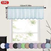 1 pièce Rideau transparent de couleur unie, rideau de fenêtre transparent à moitié, rideau filtrant de poche de tige pour ombrage. Convient pour la décoration de la cuisine, de la salle de bain et du café. Rideau de voile