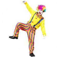 Halloween Weihnachten Outdoor Party Event Erwachsenen Clown Kostüm Bühnen-Make-up Ball Performance Kostüm Männer und Frauen Kleidung Set, verschiedene Stile des fröhlichen Clown Kostüms, Erwachsenen lustiges Rollenspiel Clown Set, nur Kleidung, keine Requisiten Bunte Perücken/Masken/Handschuhe/Schuhe
