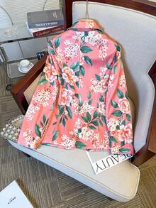 Mono con estampado de flores y hojas con botones delanteros, adecuado para el hogar, la playa, citas por la noche, bodas, vacaciones y la oficina