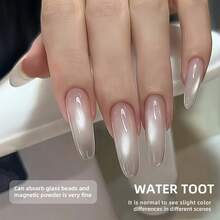 XEIJAYI 1pc  White Plain Water Cat's Eye Magnetic Gel Nail Polish - Ultra Shine, Quick-Dry, Soak-Off UV/LED Varnish For Stunning Manicures - 白色 - 查看 7